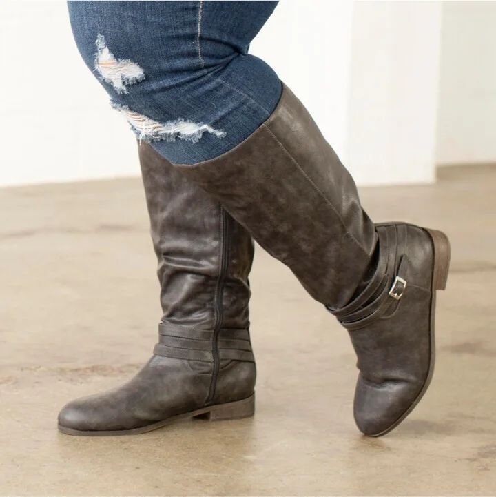 Journee Collection Women's Ivie Extra Wide Calf Knee High Riding Boots - Image 3