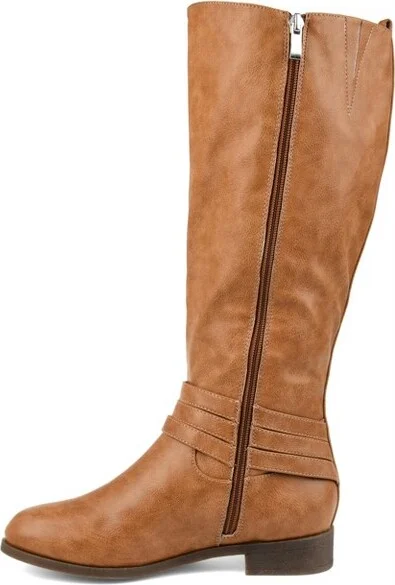 Journee Collection Women's Ivie Stacked Heel Riding Boots Wine - Image 3