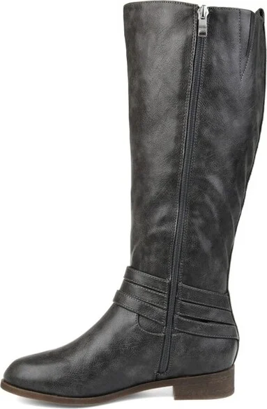 Journee Collection Women's Ivie Stacked Heel Riding Boots Wine - Image 4