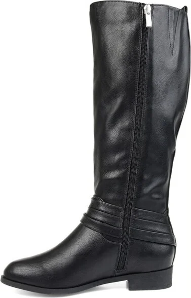 Journee Collection Women's Ivie Stacked Heel Riding Boots Wine - Image 6