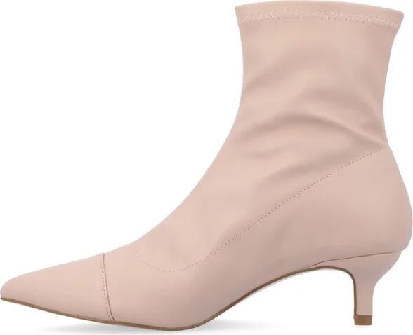 Journee Collection Women's Jadde Pull On Kitten Heel Bootie Olive - Image 3