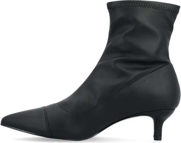 Journee Collection Women's Jadde Pull On Kitten Heel Bootie Olive - Image 4