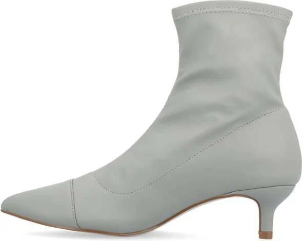 Journee Collection Women's Jadde Pull On Kitten Heel Bootie Olive - Image 6