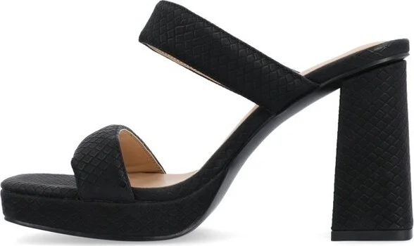 Journee Collection Women's Jaell Multi Strap Covered Block Heel Platform Sandals Tan - Image 4