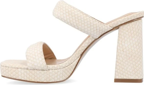 Journee Collection Women's Jaell Multi Strap Covered Block Heel Platform Sandals Tan - Image 5