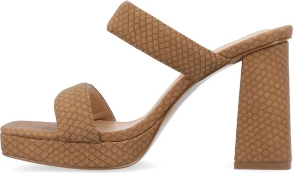 Journee Collection Women's Jaell Multi Strap Covered Block Heel Platform Sandals Tan - Image 6