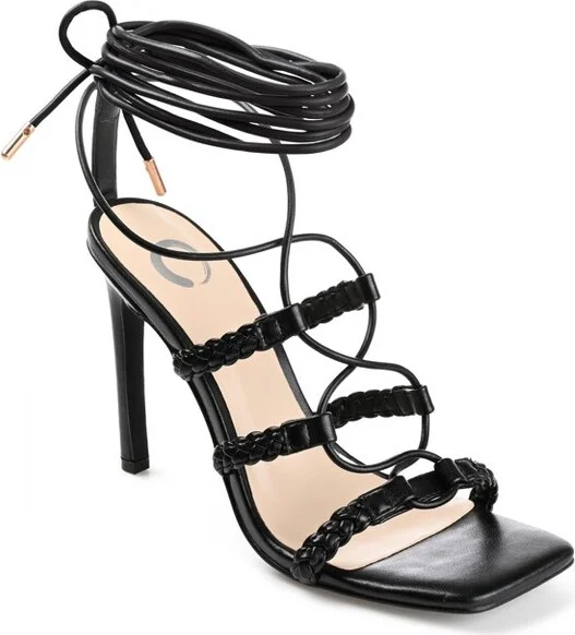 Journee Collection Womens Jamila Tru Comfort Foam Open Toe High Stiletto Pumps Black 10