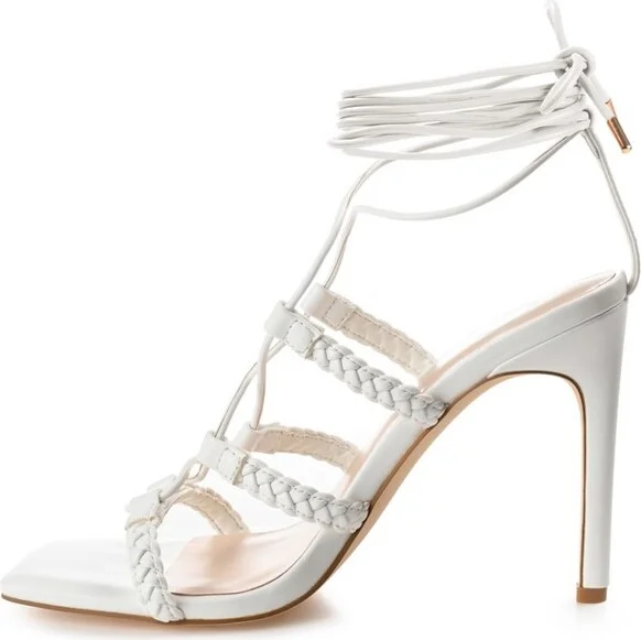 Journee Collection Womens Jamila Tru Comfort Foam Open Toe High Stiletto Pumps White 7.5 - Image 2