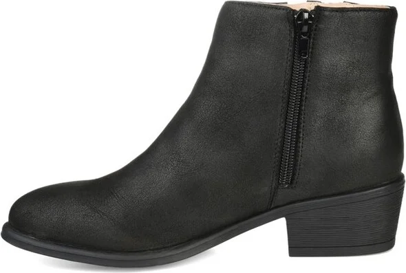 Journee Collection Women's Jayda Inside Zip Stacked Heel Booties Olive - Image 3