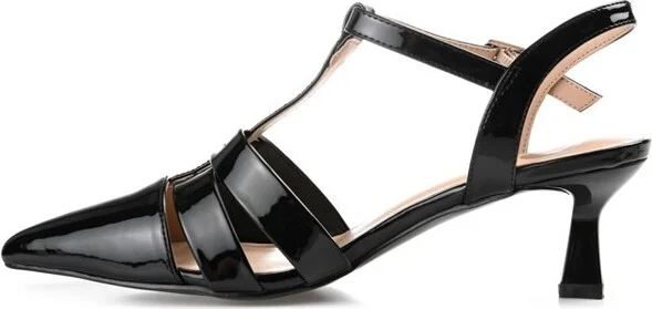 Journee Collection Women's Jazlynn Buckle Kitten Heel Pointed Toe Pumps Blush - Image 4