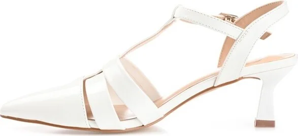 Journee Collection Women's Jazlynn Buckle Kitten Heel Pointed Toe Pumps Blush - Image 7