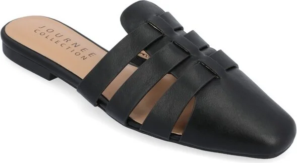 Journee Collection Women's Jazybell Slip On Mules Flats Black
