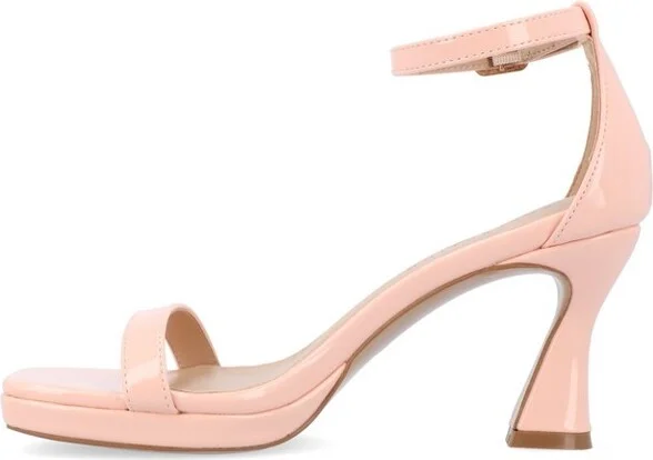 Journee Collection Women's Jeanne Slim Platform Ankle Strap Open Toe Pumps Blue - Image 3