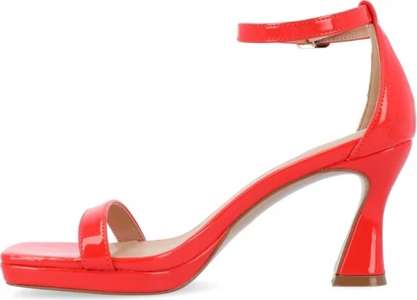 Journee Collection Women's Jeanne Slim Platform Ankle Strap Open Toe Pumps Blue - Image 4