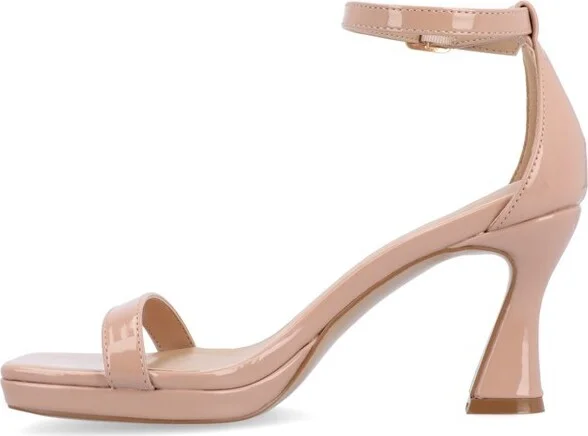 Journee Collection Women's Jeanne Slim Platform Ankle Strap Open Toe Pumps Blue - Image 5