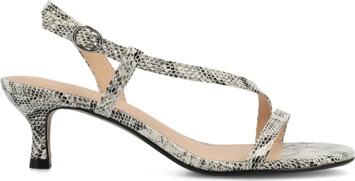 Journee Collection Women's Jemry Asymmetrical Strap Kitten Heel Strap Dress Sandals - Image 2