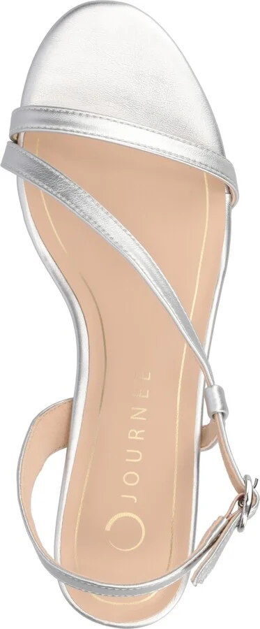 Journee Collection Women's Jemry Asymmetrical Strap Kitten Heel Strap Dress Sandals - Image 9