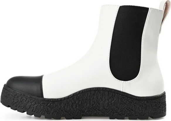 Journee Collection Women's Jenie Round Toe Flat Chelsea Booties Grey - Image 2