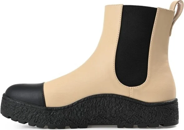 Journee Collection Women's Jenie Round Toe Flat Chelsea Booties Grey - Image 3