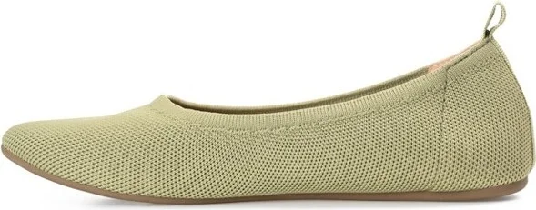 Journee Collection Women's Jersie Knit Foldable Round Toe Slip On Flats Olive - Image 8