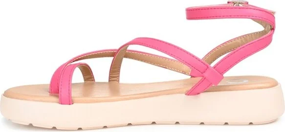 Journee Collection Womens Jeselia Tru Comfort Foam Ankle Strap Flat Sandals Pink 9 - Image 2
