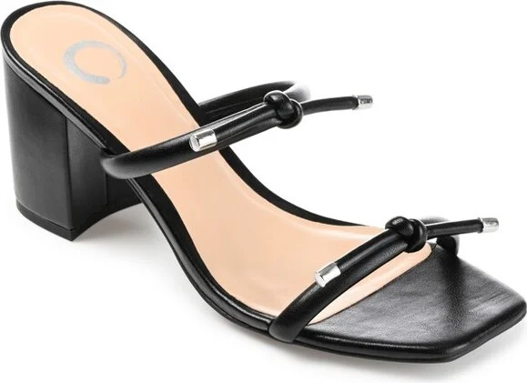 Journee Collection Womens Jessa Tru Comfort Foam Open Square Toe Block Heel Sandals Black 10