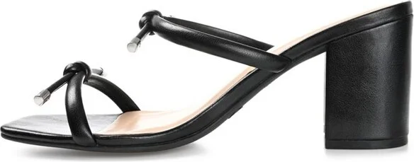 Journee Collection Womens Jessa Tru Comfort Foam Open Square Toe Block Heel Sandals Black 9.5 - Image 2