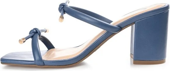 Journee Collection Womens Jessa Tru Comfort Foam Open Square Toe Block Heel Sandals Blue 9 - Image 2