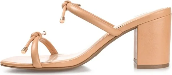 Journee Collection Womens Jessa Tru Comfort Foam Open Square Toe Block Heel Sandals Tan 9.5 - Image 2