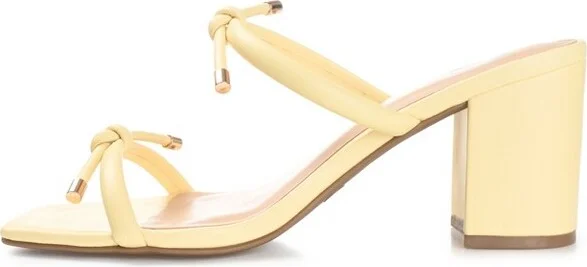 Journee Collection Womens Jessa Tru Comfort Foam Open Square Toe Block Heel Sandals Yellow 9 - Image 2
