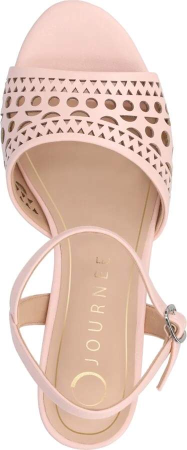 Journee Collection Women's Jessly Perforated Kitten Heel Dress Sandals - Image 9