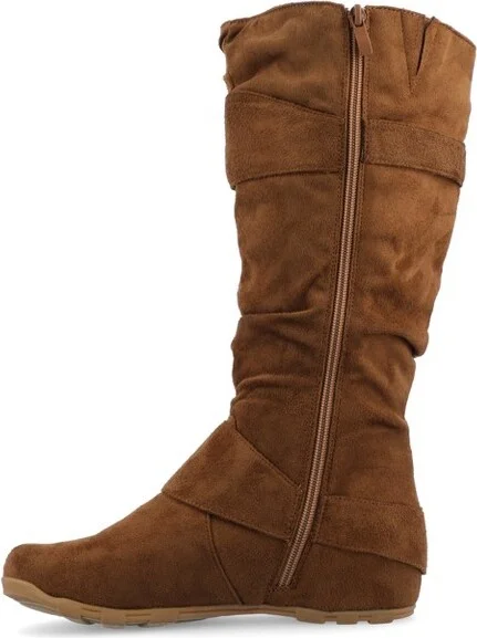 Journee Collection Women's Jester-01 Hidden Wedge Riding Boots Grey - Image 4