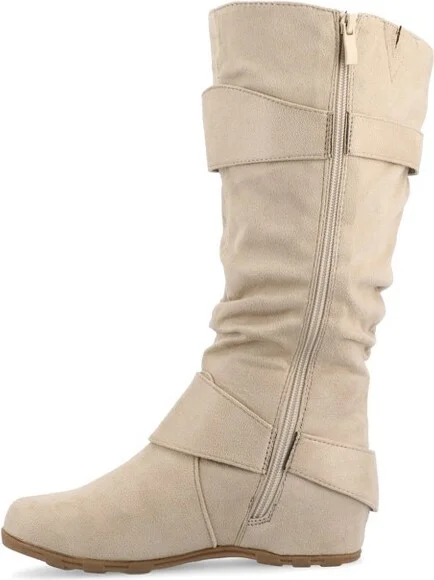 Journee Collection Women's Jester-01 Hidden Wedge Riding Boots Grey - Image 5