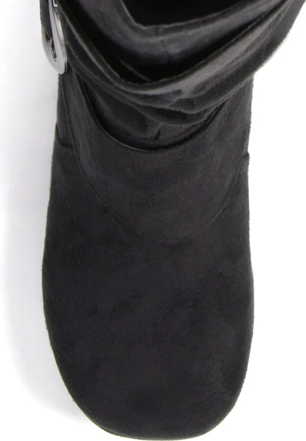 Journee Collection Women's Jester Wide Calf Rouched Buckle Mid Shaft Boots - Image 3