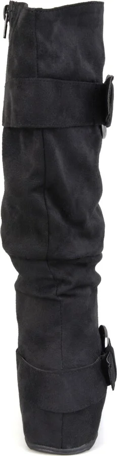 Journee Collection Women's Jester Wide Calf Rouched Buckle Mid Shaft Boots - Image 4