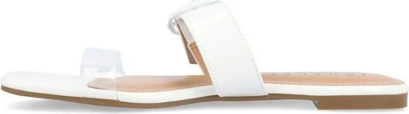 Journee Collection Women's Jeysha Slip On Slide Flat Sandals White - Image 2