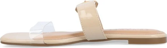 Journee Collection Women's Jeysha Slip On Slide Flat Sandals White - Image 4