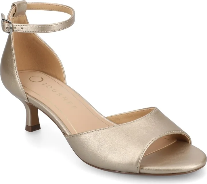 Journee Collection Women's Jezzie Peep Toe Kitten Heel Dress Sandals