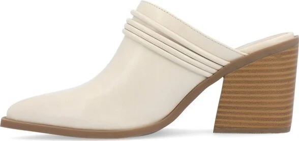 Journee Collection Women's Jinny Slip On Block Heel Mule Pump Chocolate - Image 2