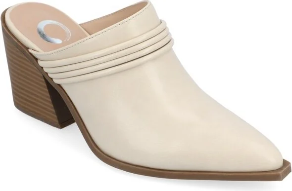 Journee Collection Women's Jinny Slip On Block Heel Mule Pump Chocolate