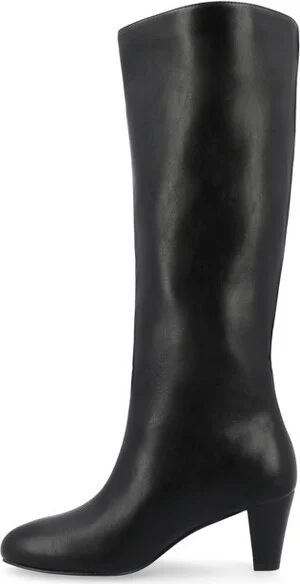 Journee Collection Women's Jovey Pull On Almond Toe Boots, Taupe - Image 6