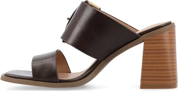 Journee Collection Women's Junie Slip On Double Strap Sandals, Tan - Image 3