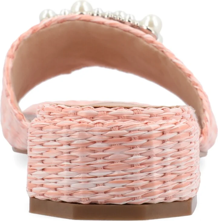 Journee Collection Women's Justina Ornamented Raffia Slide Sandals - Image 3