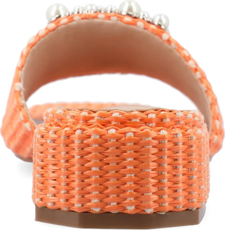 Journee Collection Women's Justina Ornamented Raffia Slide Sandals - Image 8