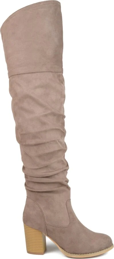 Journee Collection Women's Kaison Stacked Heel Over The Knee Boots - Image 6