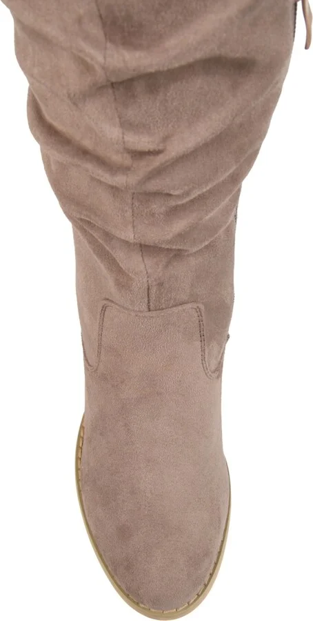 Journee Collection Women's Kaison Wide Calf Stacked Heel Over The Knee Boots - Image 5