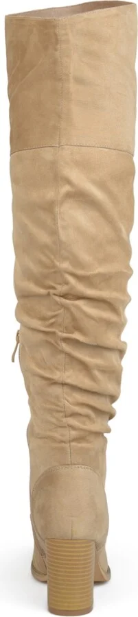 Journee Collection Women's Kaison Wide Calf Stacked Heel Over The Knee Boots - Image 11