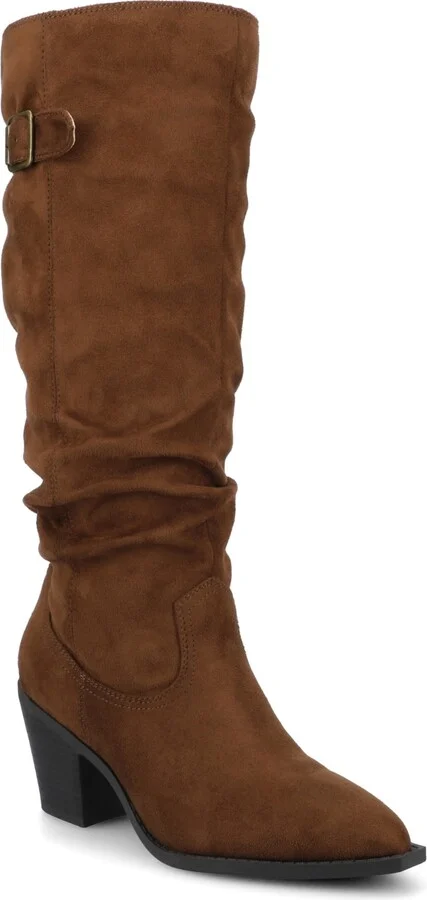 Journee Collection Women's Kaleah Pointed Toe Comfort Slouchy Boots