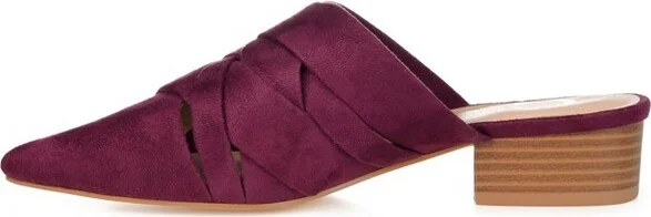 Journee Collection Women's Kalida Slip On Pointed Toe Mules Flats Purple - Image 2