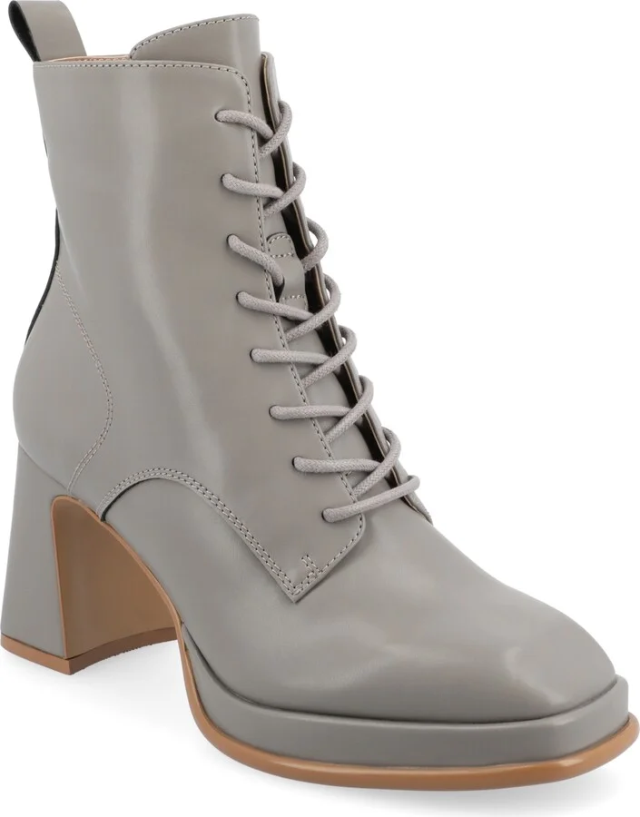 Journee Collection Women's Kalindi Block Heel Combat Booties